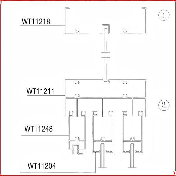 WT112 series three-track sliding window - Image 2