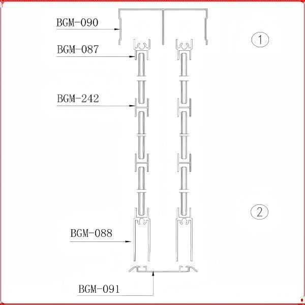 Aluminum profiles for universal closet door - Image 3