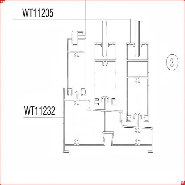 WT112 series three-track sliding window - Image 3
