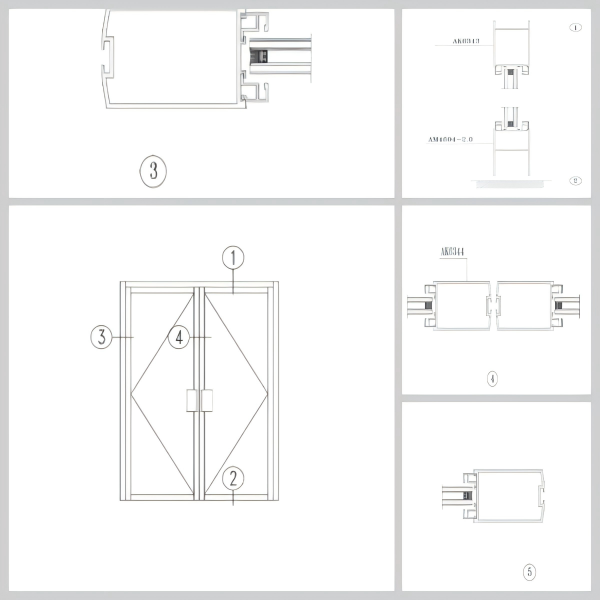 AK46 Series Heavy-Duty Floor-Spring Glass Door overall view. Slim frame design with clear glass facade for commercial building entrances.