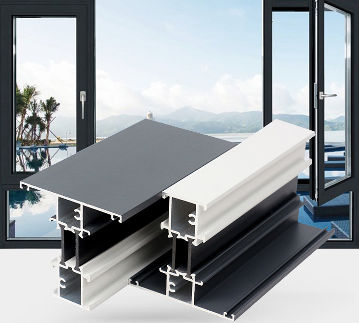 Thermal break profiles installed in high-rise building windows, showcasing aesthetics and sealing