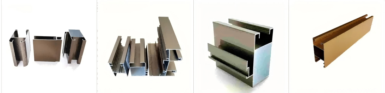 A diverse assortment of custom-designed aluminium profiles for Russia, highlighting complexity and quality for various applications Aluminium Profiles for Windows & Doors in Russia | Custom & GOST Certified